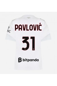 AC Milan Strahinja Pavlovic #31 Fotballdrakt Borte Klær Dame 2026-27 Korte ermer